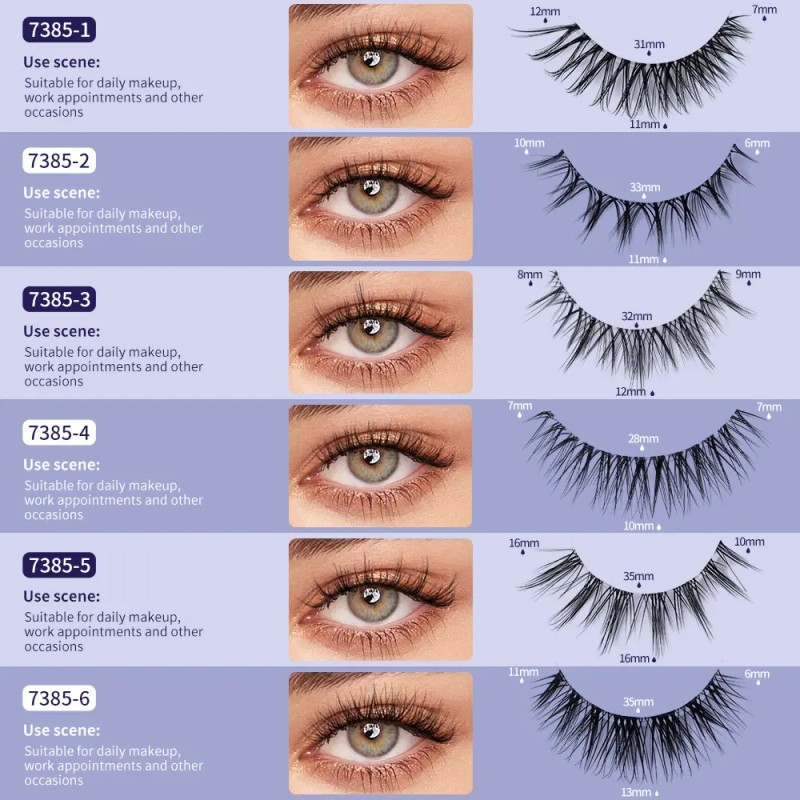 3 Pares De Pestañas Postizas 3d Naturales + Ayuda Pestañas