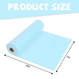 JHDZDHY 54 Inch X 100 Feet Plastic Table Cover Roll Premium Disposable Plastic Tablecloth for All Type/Shape Tables | Picnic, Party, Banquet, Birthdays, Weddings (Light Blue, 54 Inch X 100 Feet)