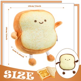 Yookeer 2 Pieces Toast Bread Pillows Bread Shape Pillows 2 Styles Funny Food Pillow Facial Expression Stuffed Toast Sofa Pillow Food Cushion Stuffed for Adults Home Room Decor