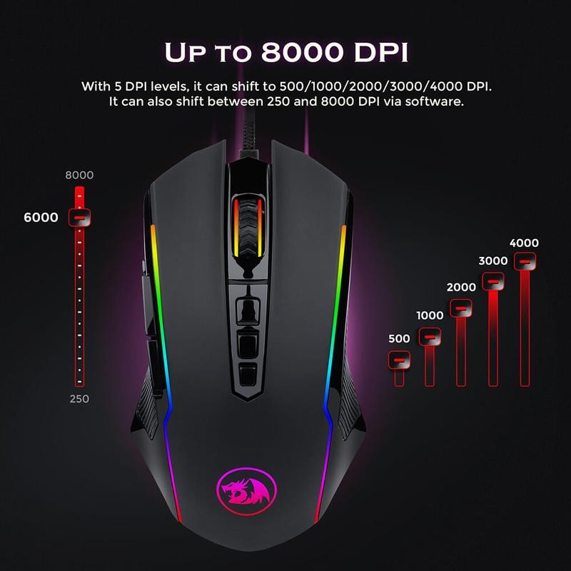 Redragon M910 Ranger Basic RGB Wired Gaming Mouse 8000 DPI