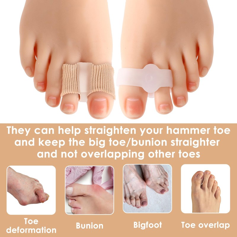 2pcs Toe Separators Bunion Corrector with 2 Loops Big Toe