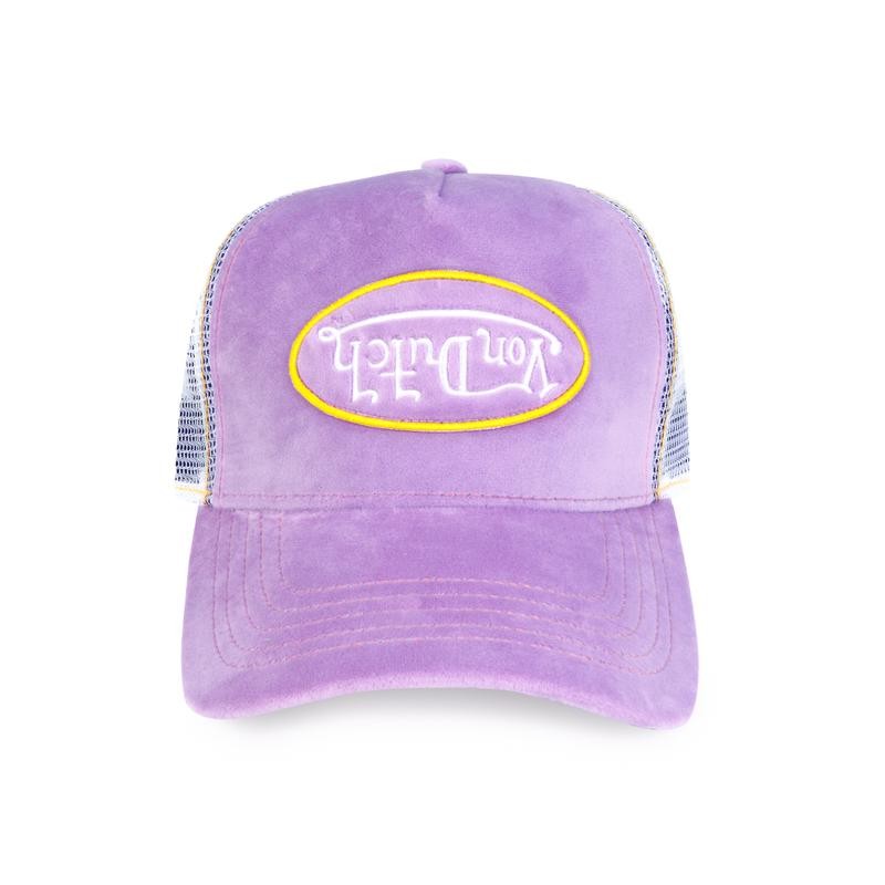 Von Dutch Velvet Trucker Hat with Adjustable Snapback - Color: