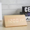 Voltstech Digital Alarm Clock, Triangle Wooden Clock with LED Display,