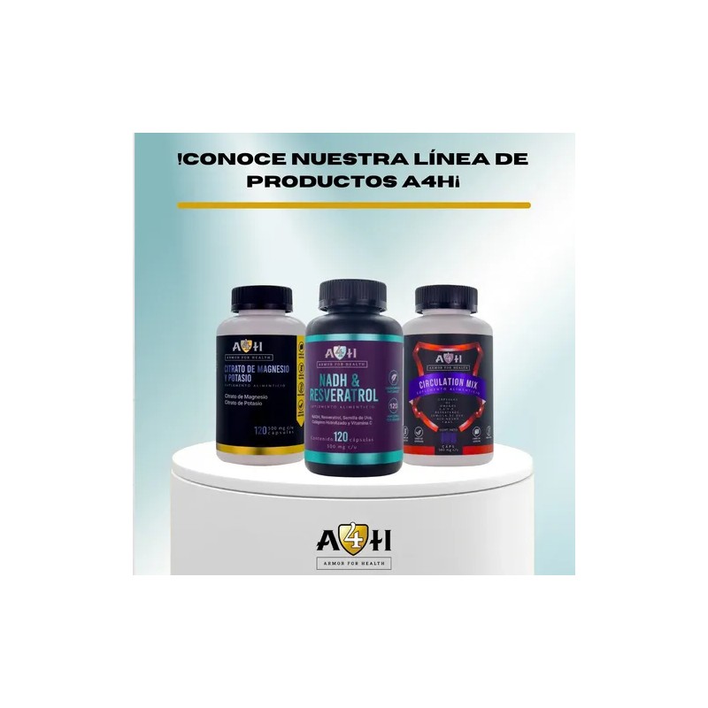 Envío Suplemento A4h Resveratrol Nadh Antioxidante 120 Caps