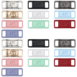 Fyihoxi Pack of 20 AF1 Metal Tag, AF1 Shoelaces Buckle Metal Tag, Shoelaces Closure, Shoelaces Stopper for All Types of Shoelaces (10 Pairs), multicoloured