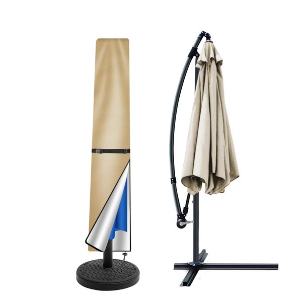 Teynewer Parasol Cover Waterproof, Straight Parasol Protective Covers with Telescopic