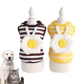 POPETPOP Striped Egg Vest Egg Costume Outdoor Vest Outdoor Pet Vest Pet Clothes Dog Clothes Stripe Egg Egg Pattern Vest Santa Small Dog Costume Christmas
