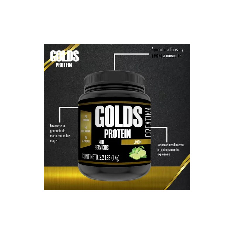Creatina Monohidratada 1kg En Polvo Golds Protein 200servis