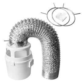 211 Dryer Lint Trap Indoor Dryer Vent Kit Filter Bucket with 4 Inch by 5 Feet Proflex Ducting Hose