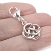 Silver Celtic Knot Clip-On Charm, Timeless Elegance Design + Lobster
