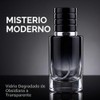 Botella de perfume atomizador negra portátil de vidrio de alta