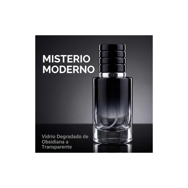 Botella de perfume atomizador negra portátil de vidrio de alta