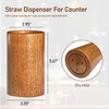 Yaellede Wooden Coffee Straw Holder Dispenser for Counter, Reusable Drinking