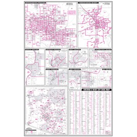 Arizona 5-Digit ZIP Code Map Full-Size Gloss Ready-to-Hang Wall Map