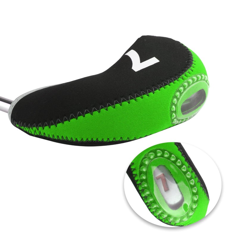 Andux Print Number Golf Iron Club Head Covers with Transparent