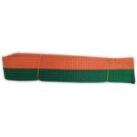 Pandiui23 Professional Taekwondo Karate Judo Double Wrap Martial Arts Stripe Sports Belt (1, Orange Green, 2.8M)
