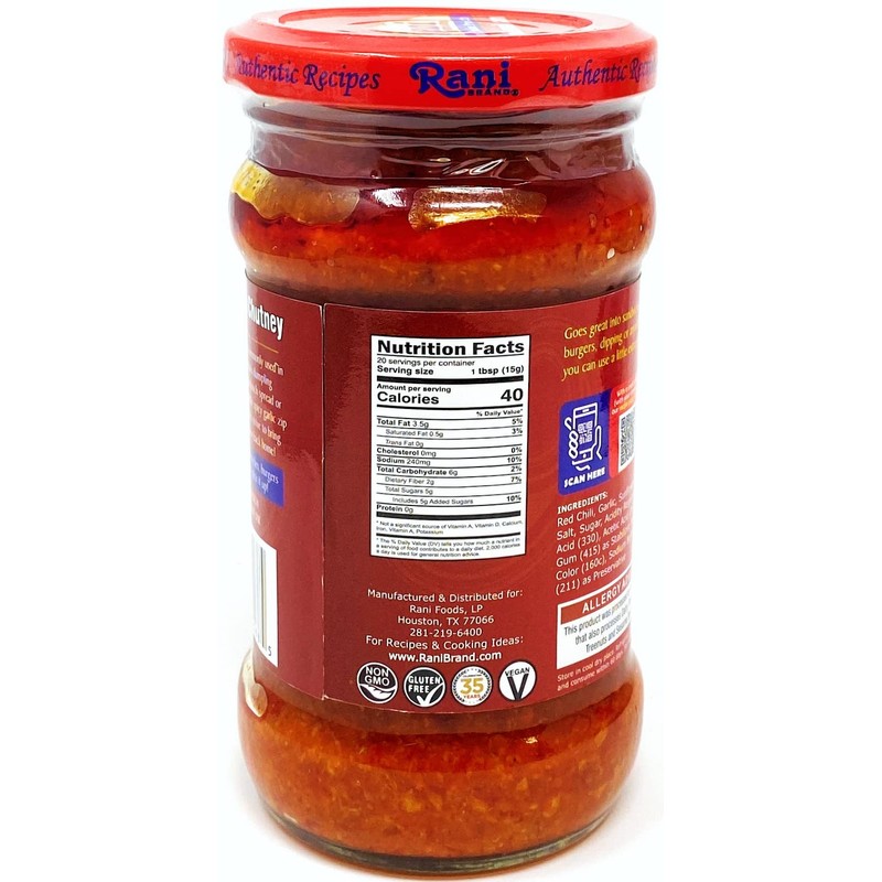 Rani Vada Pav Garlic Chutney 10.5oz (300g) Glass Jar, Ready