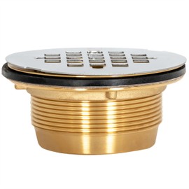 EZ-FLO 2 Inch IPS No Caulk Brass Shower Drain, Stainless Steel, 15306