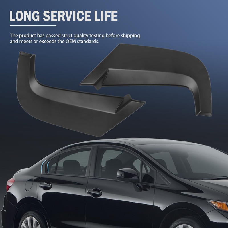 2PCS Rear Pillar Molding Exterior Trim fits Civic 2012 2013
