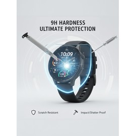 iDaPro [4Pcs Screen Protector for Garmin Forerunner 165 / Forerunner 165 Music,Tempered Glass,9H Hardness,Anti-Scratch,Anti-Bubble,Easy Installation