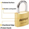 SEPOX® 3Pcs Pack Heavy-Duty Solid Brass Padlocks with Same Keys