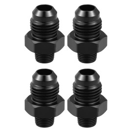 X AUTOHAUX 4pcs AN6 Male to 1/8" NPT Male Car Flare Reducer Hose Fitting Black
