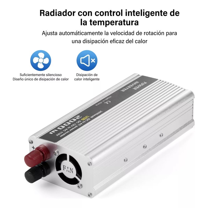 Kmow Convertidor De Corriente Para Automóvil 2000w 12v A 110v