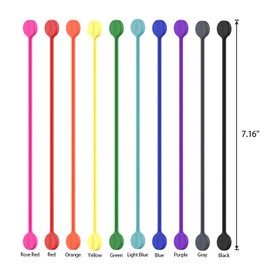 SMART&COOL Reusable Silicone Magnetic Cable Ties for Bundling and Organizing, Holding Stuff, Book Markers, Fridge Magnets, Assorted Color, 7.16'' (20-Pack, Multi)
