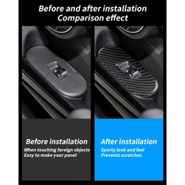 For Mini Cooper Hatchback F56 Power Window Switch Panel, Soft Carbon Fiber Inner Frame Cover, Decorative Trim Sticker (2014-)