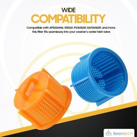 Seentech AGM73269501 Washer Water Inlet Valve Filter Screen – Compatible with Whirlpool Ken-more L-G Washing Machines – Replaces AP5202486 1810261 PS3618281 (4-Pack)