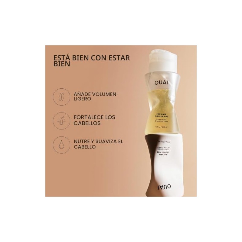 Ouai Champú fino 10 fl oz y acondicionador fino 10