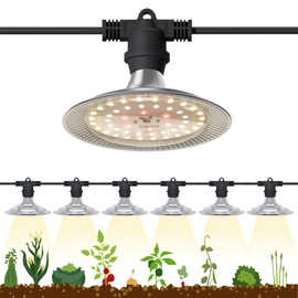 Espird Outdoor Grow Lighs,22FT Waterproof String Grow Light,Full Spectrum Grow Light Strip, Outdoor Grow Light for Veg Seedling Flower in Greenhouse, Garden, Backyard, Farm (6-Light)