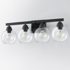 Ruibutrade Bathroom Light Fixtures, 4-Light Black Vanity Light with Hand-Blown