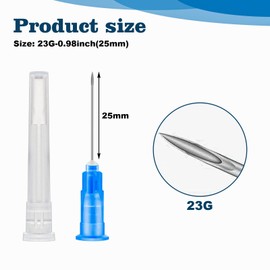 120Pcs 23 Gauge Dispensing Needles 1 Inch Disposable Injection Syringe Needles with Cap Individually Wrapped Sealed for Scientific Labs, Measuring Refilling, Industrial Dispensing Accessories