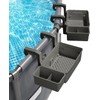 Poolside Storage Basket with Cup Holders – Above Ground Pool