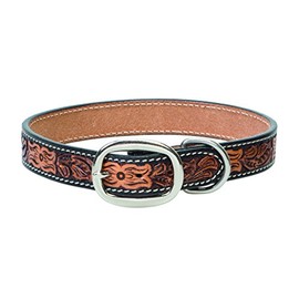 Weaver Leather Pet Floral Tooled Dog Collar, Natural, 1" x 19"