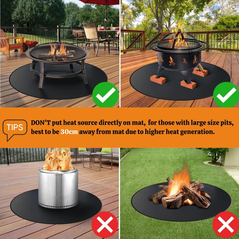 LeadCon 48 Inch Under Grill Mat, Fireproof BBQ Mat for