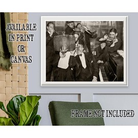 End of Prohibition Celebration - 16x20 Stretched Canvas Poster - Vintage 1920s Retro Photos, Black & White Photography, Speakeasy Bar Decor, Historical Prints, Prohibition Era Artwork & Home Bar Décor