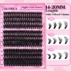 Yawamica Eyelash Clusters Fluffy Cluster Eyelash Extensions 14-20mm Wispy Lash