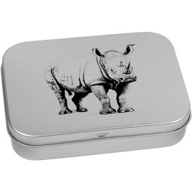 Azeeda 110mm 'Rhino' Metal Hinged Tin/Storage Box (TT00220675)
