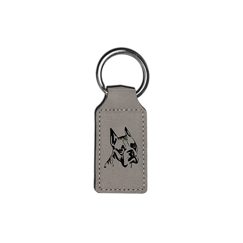 Boxer Keyring | Boxer Keychain | Dog Gifts (Gray)