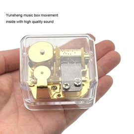 Pursuestar Somewhere Over The Rainbow Wind Up Music Box, Clear Gold Musical Box for Mom/Dad/Daughter/Son - Unique Best Gifts for Birthday Christmas Wedding Mother's Day