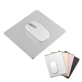 Zunate Alfombrilla de Ratón Antideslizante de Aluminio para Juegos, Alfombrilla de Ratón de Control Preciso de Doble Cara para PC, Acabado de Aluminio Suave y Delicado, Protege el (Plata)