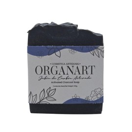 Organart Jabón Facial Natural de Carbón Activado | Árbol de Té | Limpieza Profunda | 100 g