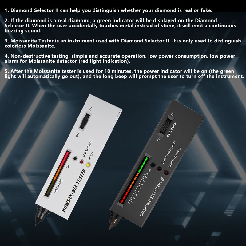 2 Pieces Diamond Tester, High Accuracy Jewelry Diamond Tester, ​Professional