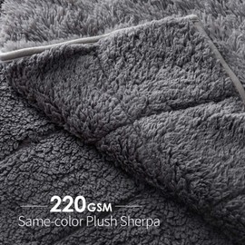 Mr.Sandman Shaggy Sherpa Weighted Blanket, Decorative Soft Fuzzy Fluffy Faux Fur Throw Blanket for Couch Sofa and Twin/Full Size Bed - 48"×72" 15lbs, Modern Grey