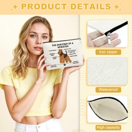 Funny Terrier Dog Lovers Gifts Cosmetic Bag Dog Mom Gifts for Women Dogs Themed Gift for Dogs Owner Teen Girls Veterinary Mom Travel Toiletry Bags Christmas Birthday Gift Makeup Pouch