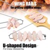 MIXNEX Stainless-Steel Chicken Wing Grill Rail – 11.8″ Skewer-Style BBQ