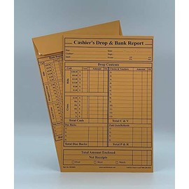 500 Cashier Depot MK960S Cashier's Drop & Bank Report Envelopes, 6" x 9", Peel & Seal, Open End, Premium 28lb Kraft, 500/Box
