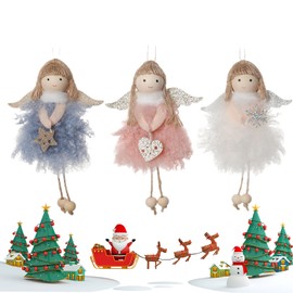 Christmas Tree Hanging Ornaments,Angel Doll Pendant Set of 3,Christmas Angel Girl Ornaments,Christmas Tree Plush Doll Ornament,Angel Pendants,Christmas Tree Hanging Decoration Pendant